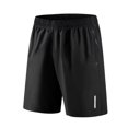 thumbnail image 1 of Audhol Women's Shorts, Men and Women Same Solid Color Shorts Summer Zipper Pocket Tied Casual Shorts Cool and Cool Four Elastic Quick Drying Pants Five Point Pants Casual Pants Male Shorts Black L, 1 of 8