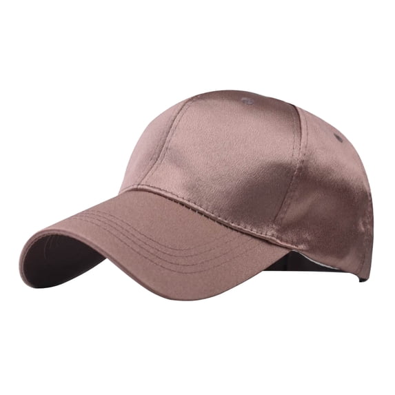 Audhol Baseball Cap Male Female Neutral Summer Satin Solid Baseball Caps Adjustable Hat Visors Dad Hats Brown One Size
