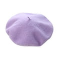 thumbnail image 1 of Audhol Womens Beret Hat Women's Autumn and Winter Fashion New Casual Wool Knitted Beret Beret Hats for Women Purple One Size, 1 of 3