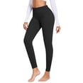 thumbnail image 1 of Audhol Womens Fleece Lined Leggings Women's Winter Thermal High Waist Yoga Leggings Elastic Waist Warm Winter Running Hiking Pants Thermal Leggings for Women Black L, 1 of 5