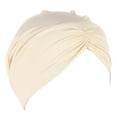 thumbnail image 1 of Audhol Womens Hats Fashion Cancer Head Hat Cap Ethnic Bohemian Floral Hair Cover Wrap Turban Headwear Turban Cap Pleated Hat Silk Bonnet Beige One Size, 1 of 4