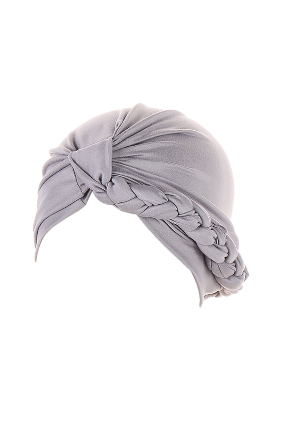 Womens Hats Fashion Head Hat Cap Ethnic Bohemian Cover Wrap Turban Ladies Multicolor Side Braid Hijab Hat Solid Color Baotou Muslim Hat Silk Bonnet E One Size