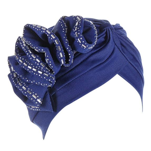 Audhol Womens Hats Fashion Women Cancer Head Hat Cap Ethnic Bohemian Floral Hair Cover Wrap Turban Headwear Turban Cap for Ladies Silk Bonnet A One Size