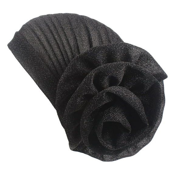 Audhol Womens Hats Fashion Women'S Muslim Elastic Band Ethnic Hijab Solid Color Adjustable Small Cap Tube Cap Wrapped Turban Cap Lace Up Bonnet Black S