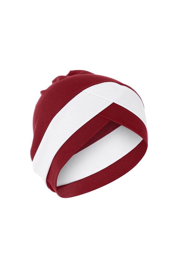 Womens Hats Fashion Women Splicing Model Hat Beading Hat Muslim Ruffle Cancer Chemo Hat Wrap Cap Silk Bonnet M One Size