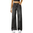 thumbnail image 1 of Audhol Womens Jeans, Jeans for Women High Waist Baggy Wide Leg Jeans Stretchy Denim Pants Stretchy Jeans for Women Black L, 1 of 5