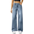 thumbnail image 1 of Audhol Womens Jeans, Jeans for Women High Waist Baggy Wide Leg Jeans Stretchy Denim Pants Stretchy Jeans for Women Light Blue XL, 1 of 5