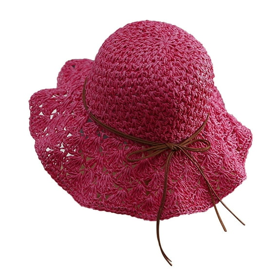 Audhol Womens Straw Fedora Beach Sun Hat Sun Hats For Women Summer Wide Brim UPF 50+ Panama Fedora Foldable Packable Beach Hat Ultra Wide Brim Sun Hat D One Size