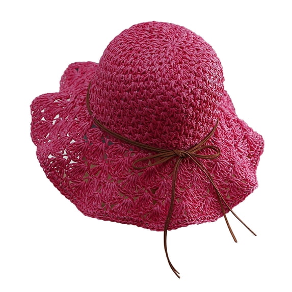 Audhol Womens Straw Fedora Beach Sun Hat Sun Hats For Women Summer Wide Brim UPF 50+ Panama Fedora Foldable Packable Beach Hat Ultra Wide Brim Sun Hat D One Size