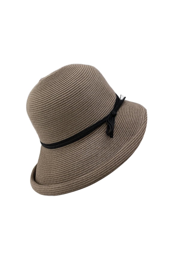 Womens Straw Fedora Beach Sun Hat Women Cloche Hat Vintage Hat Everything Beach Sunblock Hat Fashion Curly Rimmed Fisherman Hat Women Floppy Foldable Roll up Cap Dark Gray A