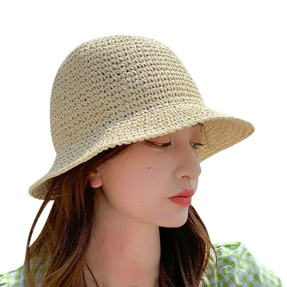 Audhol Womens Straw Fedora Beach Sun Hat Womens Criss Ponytail Hat Baseball Cap High Messy Bun Ponycap Hats Quick Drying Hat Women Floppy Foldable Roll up Cap Beige M