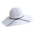 thumbnail image 1 of Audhol Womens Straw Fedora Beach Sun Hat Womens Hat Sun Hat For Women Beach Cap Summer Hats UPF50+ Ultra Wide Brim Sun Hat White2 One Size, 1 of 3