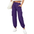 thumbnail image 1 of Audhol Womens Sweatpants, Women's Thin High Waisted Loose Sweatpants Comfortable High Waisted Pants with Pockets Casual Sweatpants Womens Sweatpants with Pockets Purple M, 1 of 9
