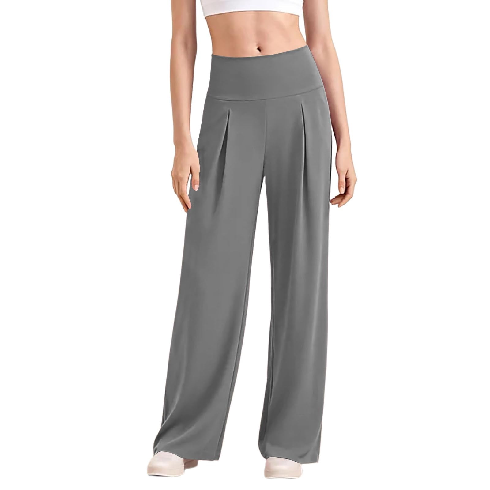 Audhol Work Pants Women Women Wide Leg Stretchy Work Pants High Waisted ...