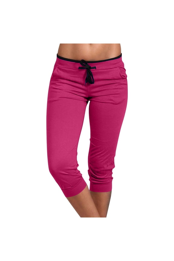 Workout Leggings for Women! Women's Yoga Pants Stretchy Soft Drawstring Workout Pants Outdoor Athletic Causal with Pockets Yoga Leggings for Women Red XL