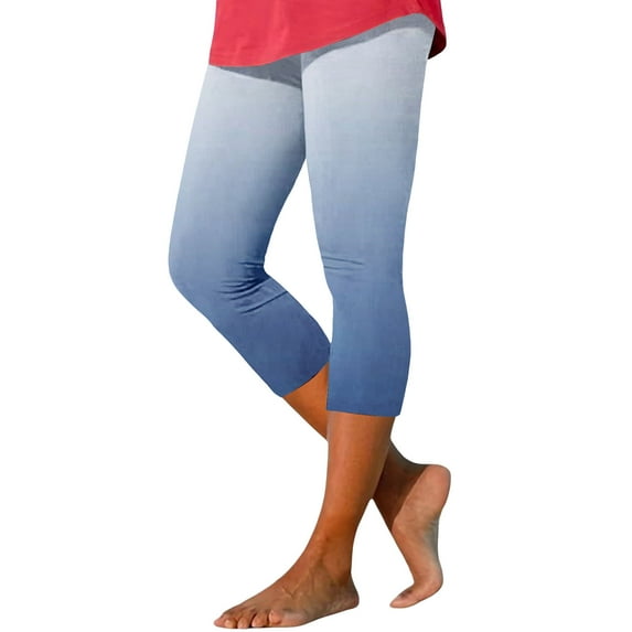 Audhol Workout Leggings, Women's Cropped Pants High Waisted Yoga Pants Lightweight Comfortable Solid Color Soft Casual Pajama Pants Features: Athletic Leggings for Women Sky Blue L