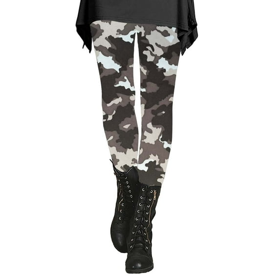 Audhol Yoga Pants Women Women's Autumn and Winter Camouflage Leggings Artistic Printed Soft Stretchy Pants for Women Camo Leggings Dark Gray M