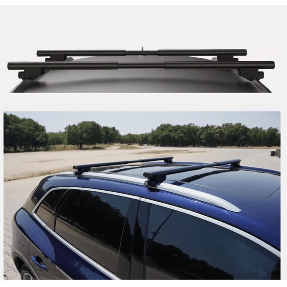 Roof Racks Cross Bars Luggage Carrier Audi A3 Sportback black Aluminum Telescopic