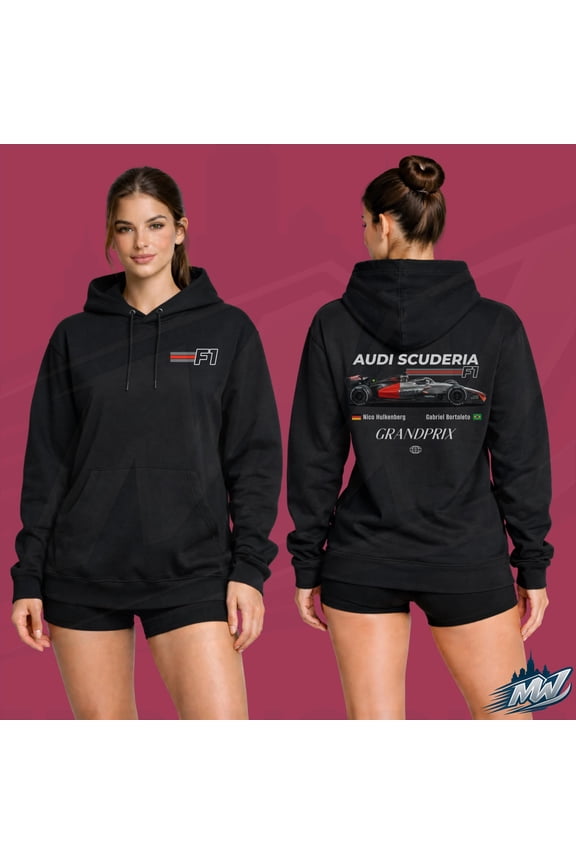Audi F1 2026 Hoodie: Nico Hulkenberg & Gabriel Bortoleto Team Formula One Merch