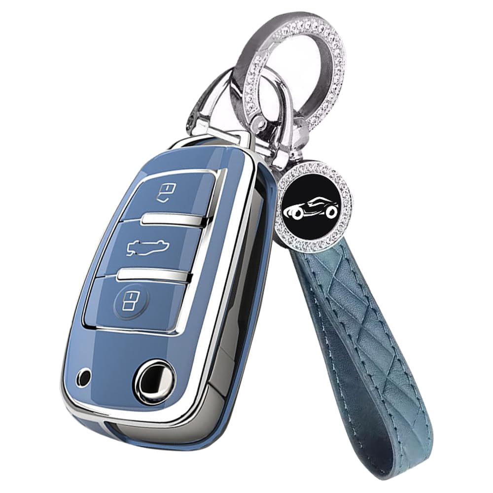 Audi Key Fob Cover Compatible With A1 A3 Q3 Q7 R8 A6L TT 3 Button Smart Remote Key Protector TPU Key Case Remote Key Holder