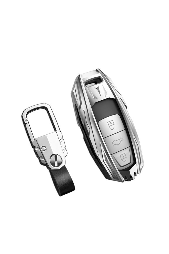 for Audi Key Fob Cover with Keychain,Stylish and Durable Zinc Alloy Protection Key Case Compatible with 2019 2020 2021 2022 2023 A3 A6 A6L A7 E-Tron A8 Q8 Smart keyless Key shell Accessories