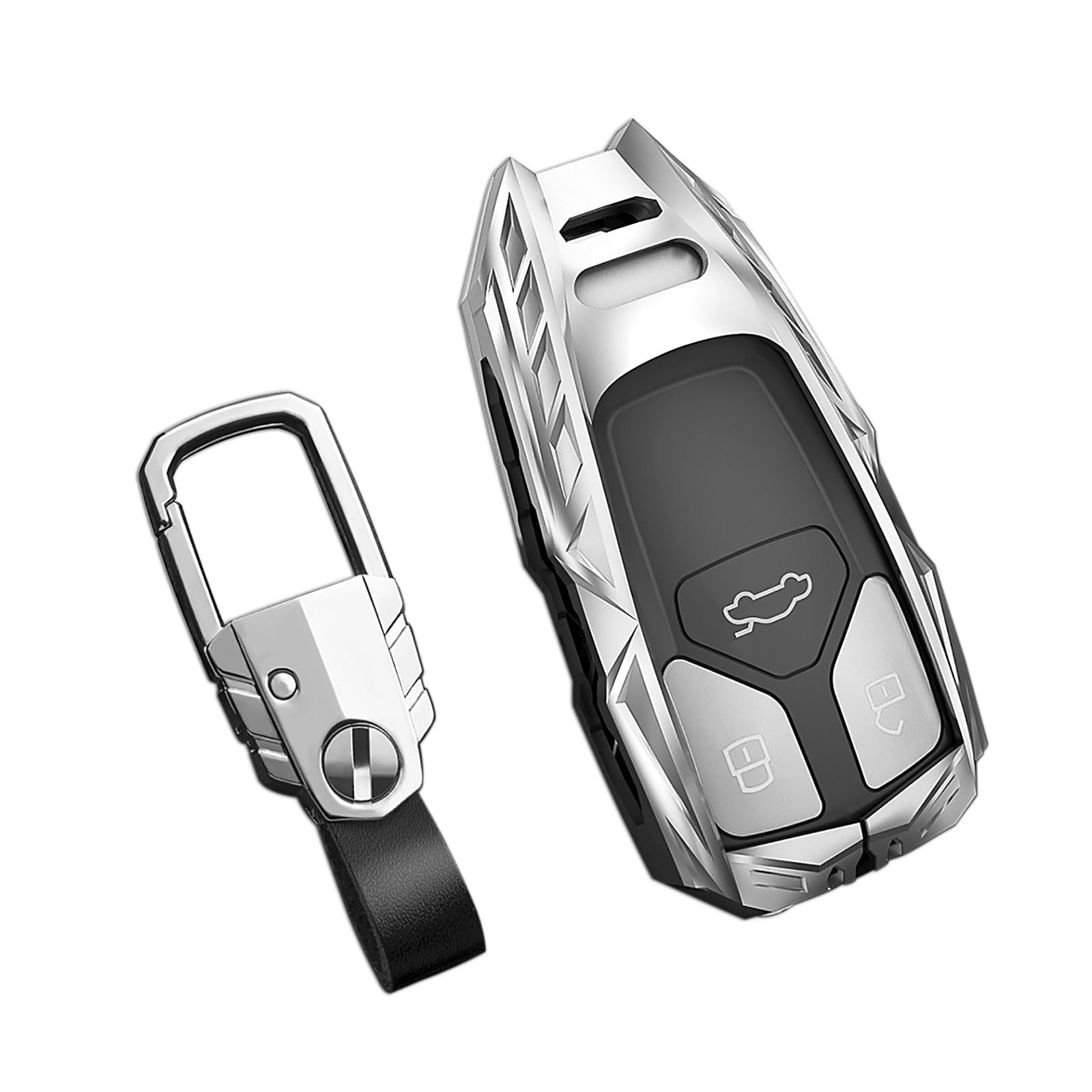 Alloy Style Car Key Case Cover Shell FobFor Audi A4 B9 A5 A6 8S 8W Q5 - View #3