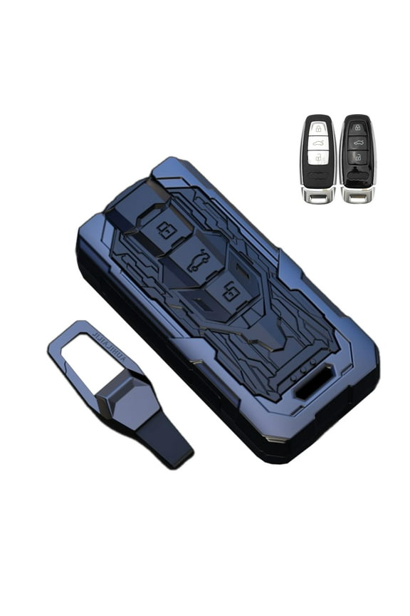 for Audi Key Fob Cover with Keychain,Stylish and Durable Zinc Alloy Protection Key Case Compatible with A4 A5 Q7 Q5 TT TTS A3 A6 SQ5 R8 S5 RS4 RS5 Smart keyless Key shell Accessories