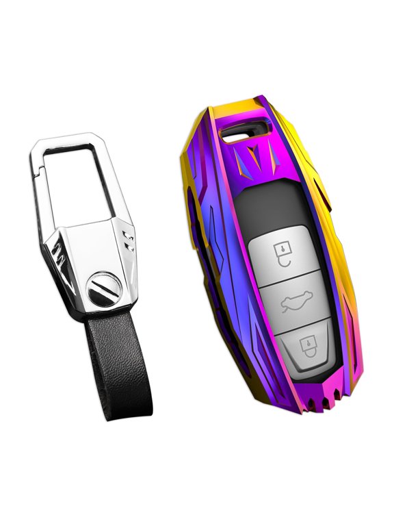 For Audi Key Fob Cover,Keychain,Zinc Alloy Protection Car Key Case Compatible with 2019-2023 A3 A6 A6L A7 E-Tron A8 Q8 S3 S6 S7 Smart Remote Keyshell Accessories
