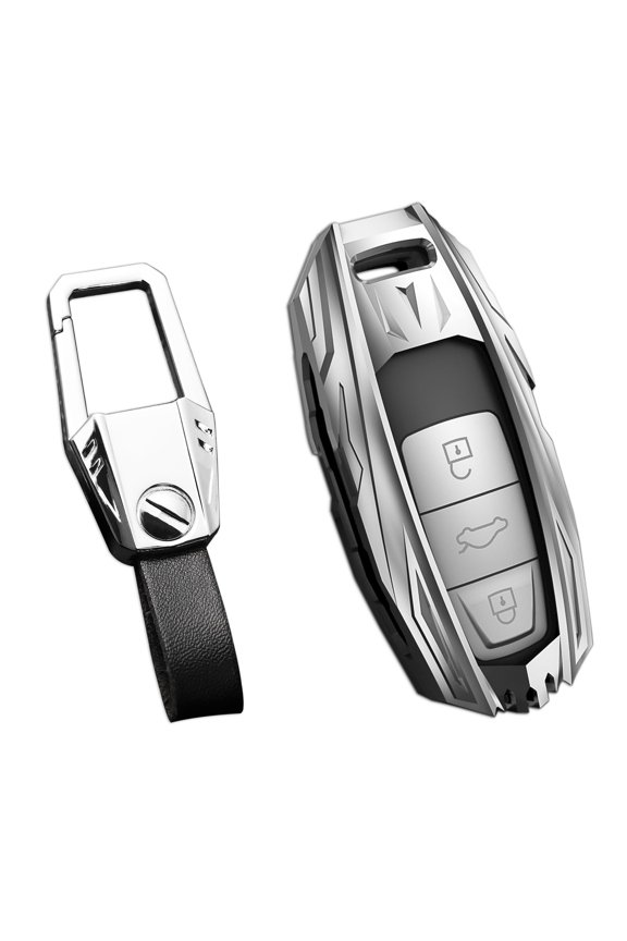 For Audi Key Fob Cover,Keychain,Zinc Alloy Protection Car Key Case Compatible with 2019-2023 A3 A6 A6L A7 E-Tron A8 Q8 S3 S6 S7 Smart Remote Keyshell Accessories