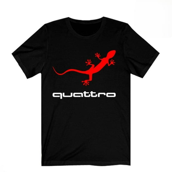 Audi Lizard Quattro Racing Logo Men's Black T-Shirt Size S to 5XL Best Gift