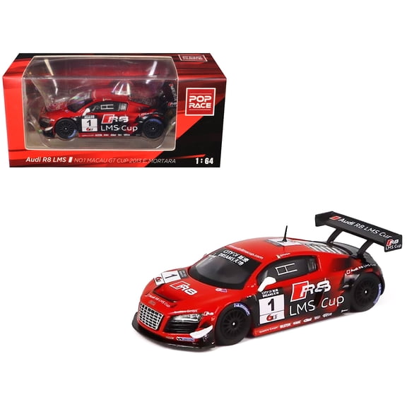 Audi R8 LMS #1 Edoardo Mortara Winner "Macau GT Cup" (2013) 1/64 Diecast Model Car by Pop Race