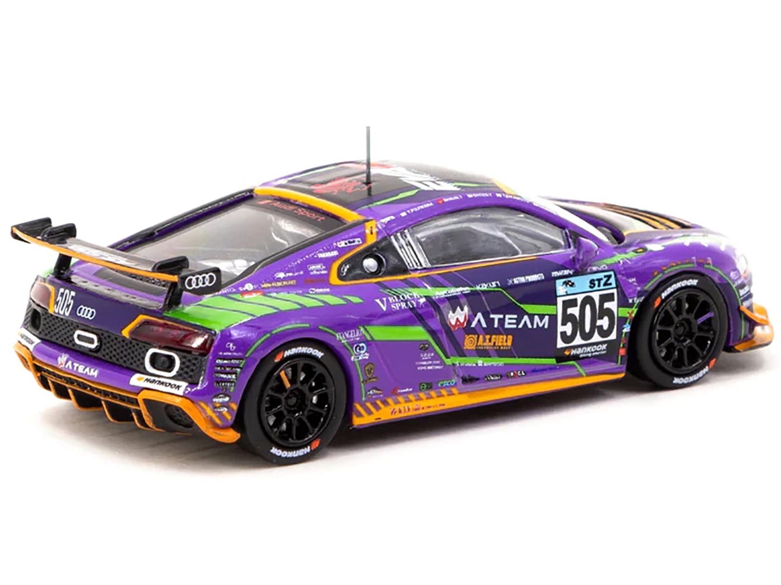 高速 割引 2024 西日本 RT EVA GT4 LMS R8 Audi TEST Okamoto - Nishimura #505 TYPE-01 プラモデル