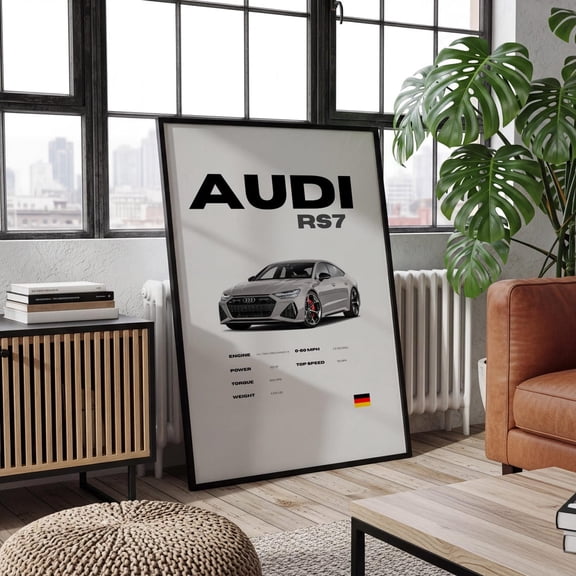 Audi Rs Seven Performance Poster, Automotive Wall Art, Unframed Paper Poster 8x10in