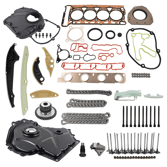 Audi VW Engine Timing Chain & Cover Kit for 1.8T/2.0TFSI EA888 - 06H103383AF, 06D198385D, A3/A4/A5/Jetta/Golf GTI