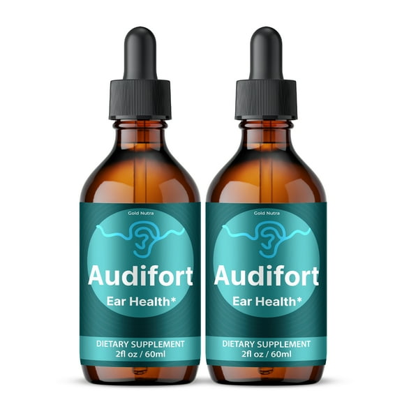 AudiFort Liquid Drops, Hearing and Ear Health, Audi Fort Drops, All Natural Formula Supplement 60 mL (2 Pack)
