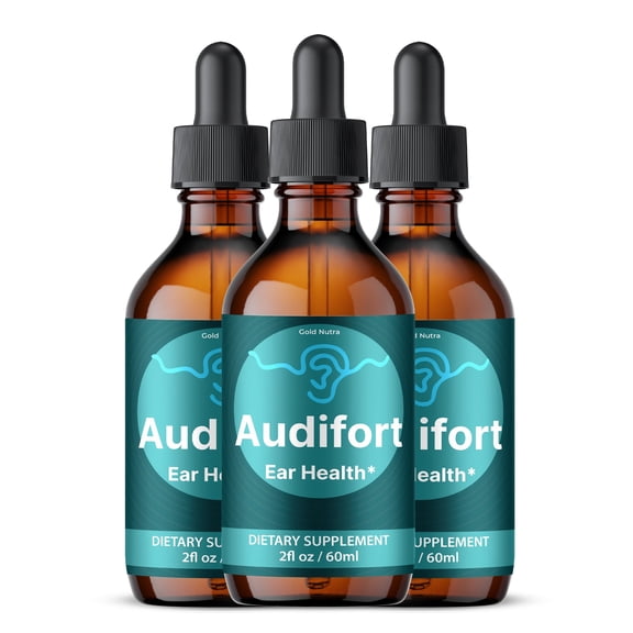 AudiFort Liquid Drops, Hearing and Ear Health, Audi Fort Drops, All Natural Formula Supplement 60 mL (3 Pack)
