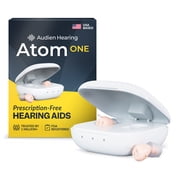 Audien Atom One over-the-counter OTC in-the-ear Rechargeable Hearing Aids, Universal Fit, 1 Pair