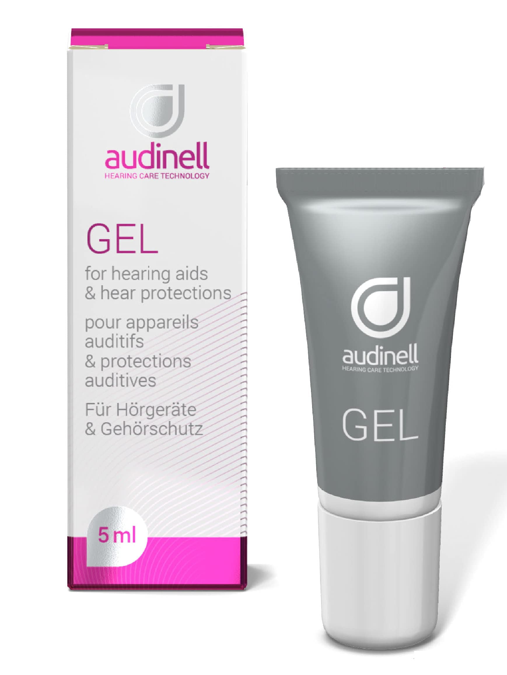 Audinell Ear Gel (5ml) | For Itchy Ears, Dry Skin, Rash, Eczema, Dermatitis | Naturally Hydrates, Moisturizes, Lubricates Ear Canal | Aids Insertion of Hearing Devices, Earbuds, Earplugs, Earmold