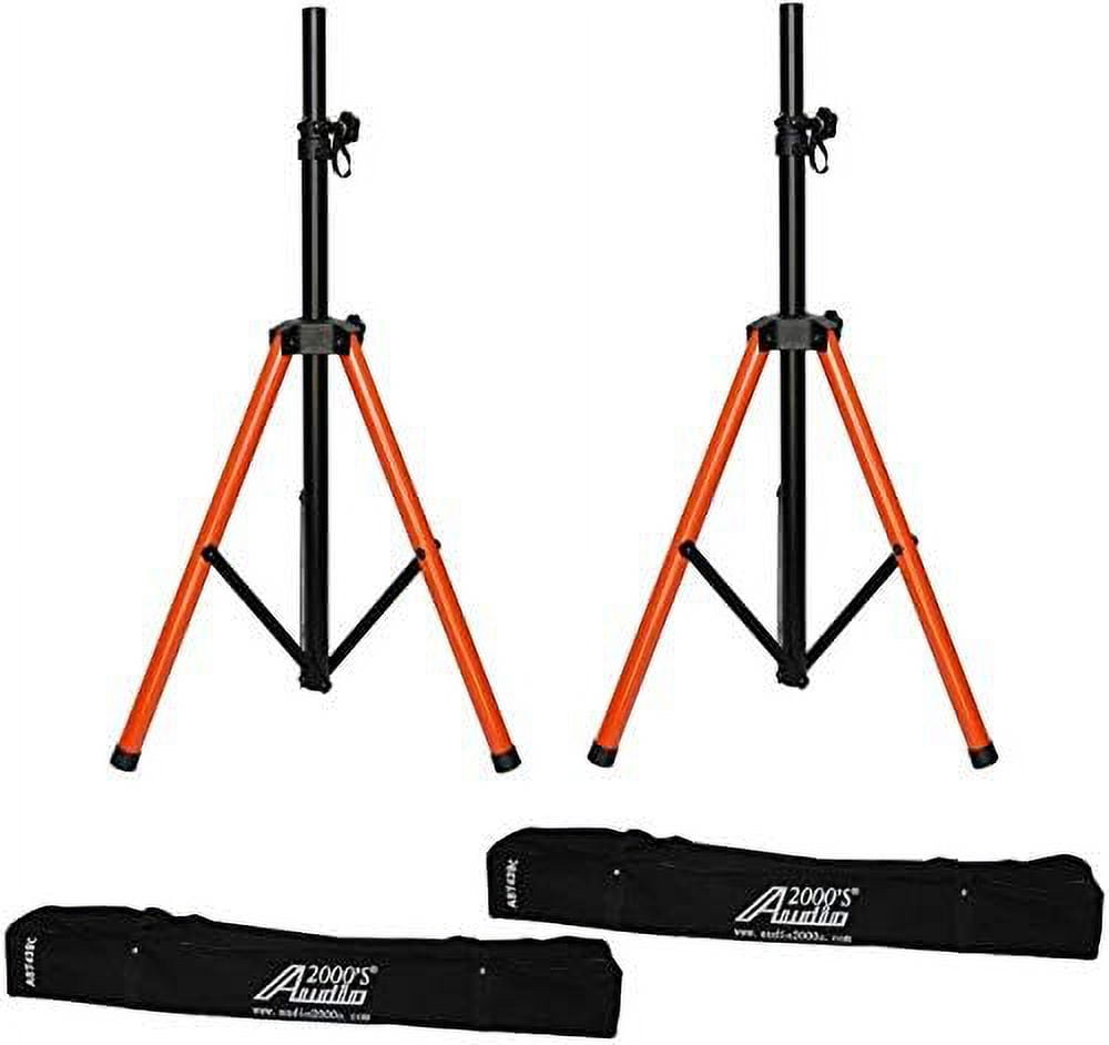 Audio 2000s AST439C2 Pair Tripod PA Speaker Stands with 2 Canvas Carrying Bags