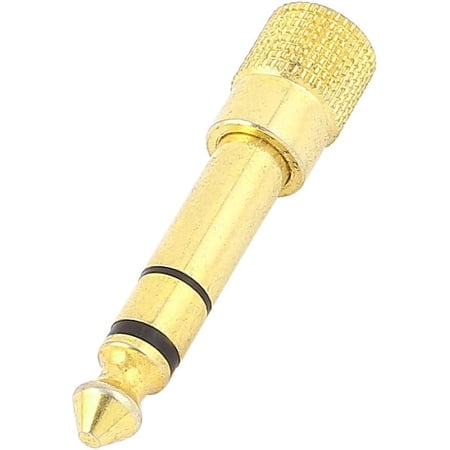 Audio 6.35mm Male to 3.5mm Female Headphone Stereo Jack Gold Tone