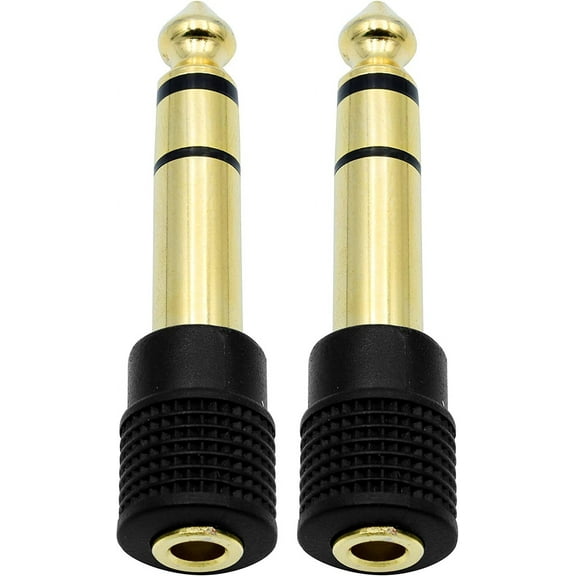 Audio Adapter 6.35mm (1/4 inch) Male to 3.5mm (1/8 inch) Female Stereo Headphone Connector Gold Plated