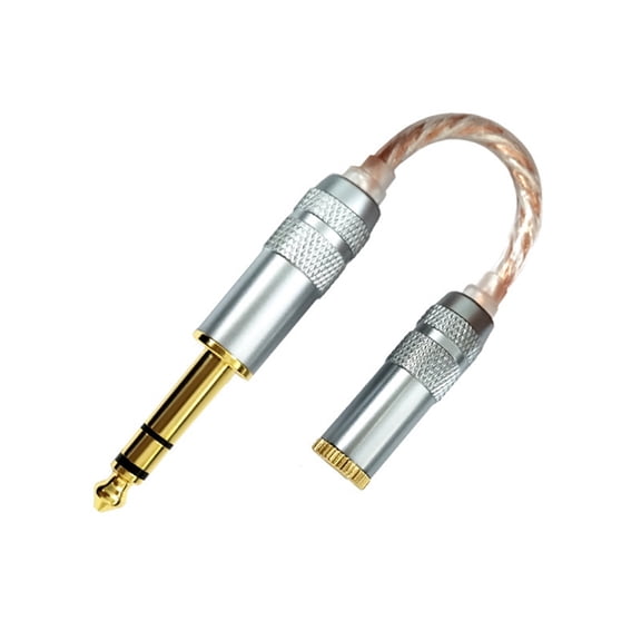 Audio Adapter Cable 4.4mm Female to 6.35mm Male to Female HIFI Decoding Audio Stereo HiFi Balance Conversion Cable