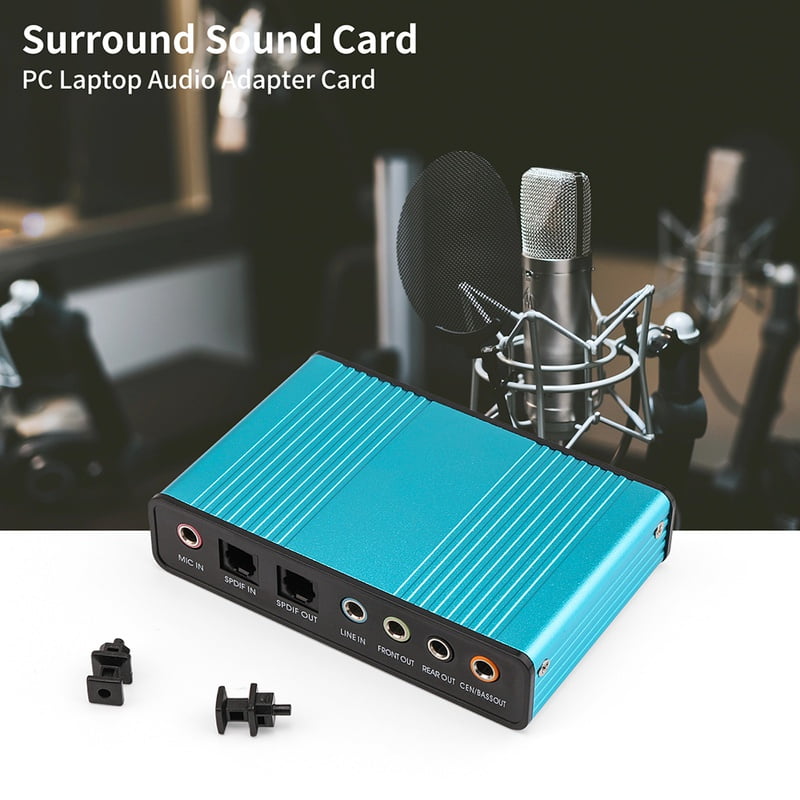 Audio Adapter External Sound Card 5.1 USB To 3.5mm Headphone Stereo ...