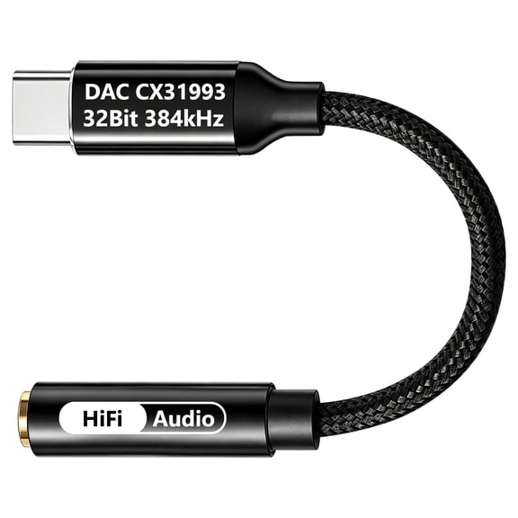 Atzeste USB C to 3.5mm Headphone Jack Audio Adapter, DAC CX31993 HiFi USB C to Aux Female Audio Dongle Compatible with iPhone 16/15 Series, iPad Pro, MacBook, Samsung Galaxy S24/S23/S22