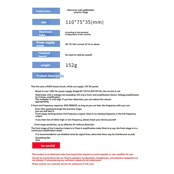 Audio Amplifier 6j3 Vacuum Tube with HIFI Preamplifier DC Input Bile Buffer Speaker Upgraded for Home Theater DIY