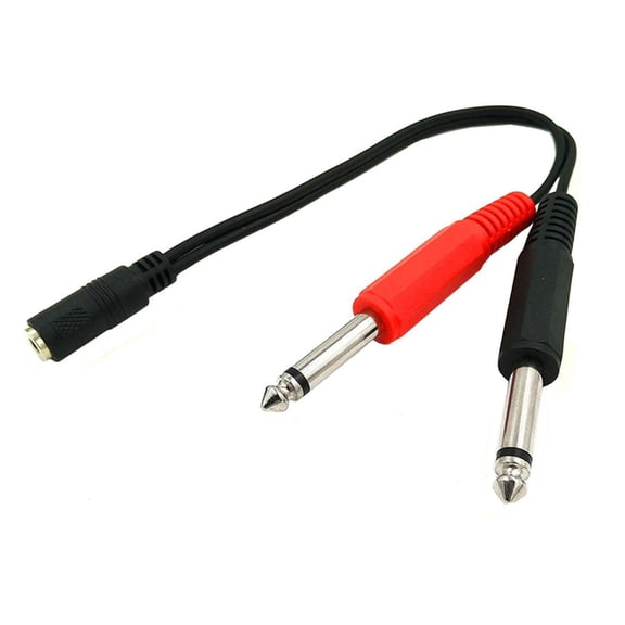 Audio Cable 3.5mm to 2x6.35mm Splitter Audio Cable 2 Mono 6.5 Jack to 3.5 Male