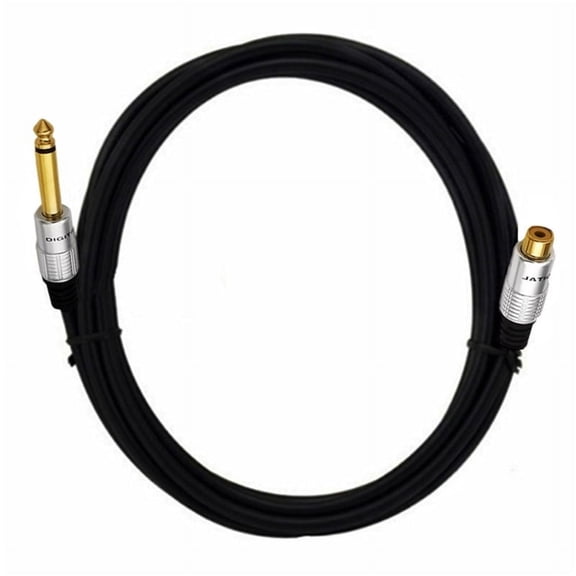 Audio Cable 6.35mm 1/4 TS Mono- Male to RCA Male to Female Cord for Phono- Speaker Mixer Audio AUX- Adapter Connector