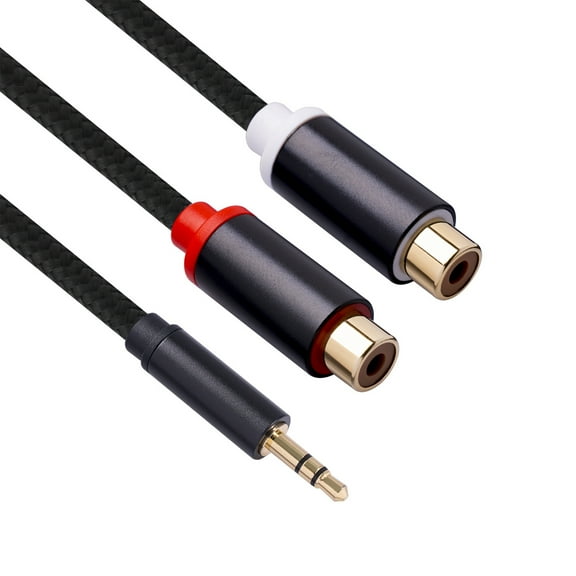 Audio Cable,Player Y Adapter Male To Dual Mobile Pc Tv Rca Female Cable 1ft Mobile Pc Dvd Mp3 Player Audio Cable 1/8 Inch To Inch To Rca Plated 1ft Mobile Cables Pc Tv Dvd To Rca Stereo Hxber