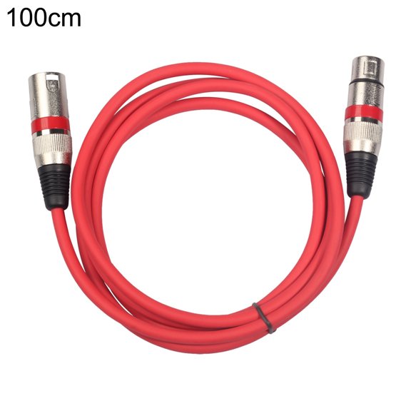 Audio Cable Shielded Anti-interference 100/180cm 3Pin XLR Male to Female Microphone AUX Cord for Mixer,Red 100cm