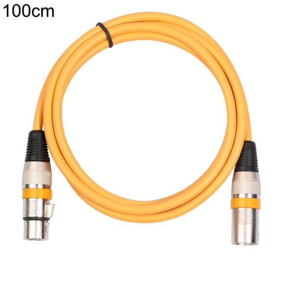 Audio Cable Shielded Anti-interference 100/180cm 3Pin XLR Male to Female Microphone AUX Cord for Mixer,Yellow 100cm